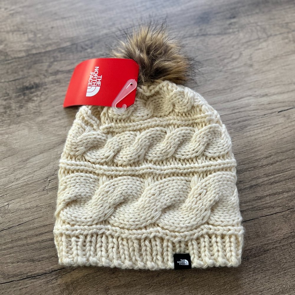 The North Face White Pom Hat